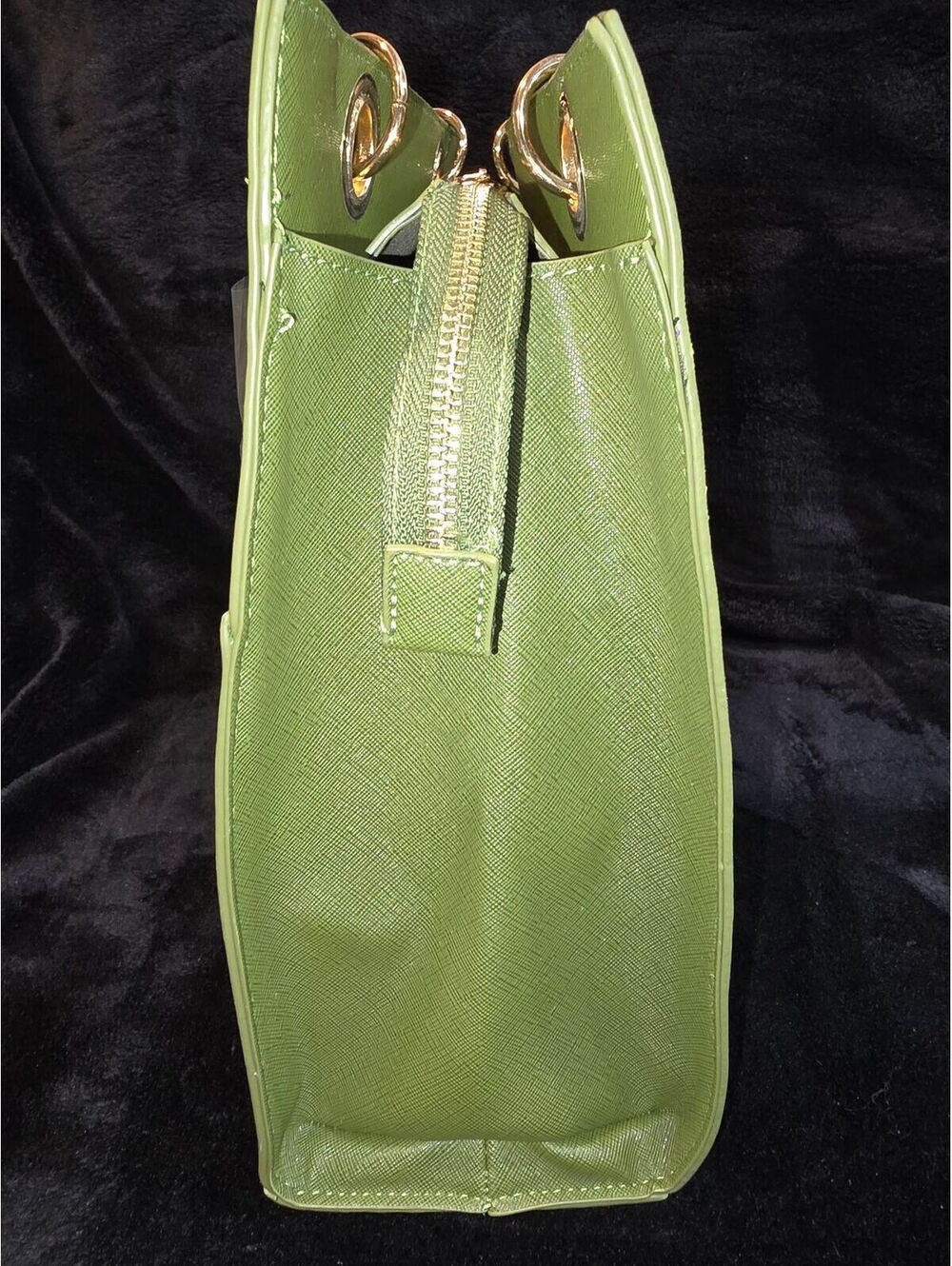 136. NWT Trina Turk Double Handle Tote (olive Green) - Picture 4 of 6